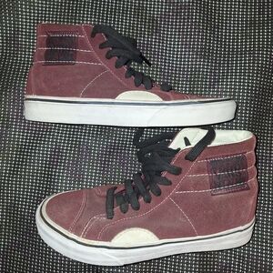 Vans Men’s Sk8-Hi Suede High-Top Sneakers in Burgundy